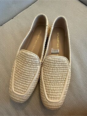 Stuart Weitzman Lee Loafer Raffia in Neutral